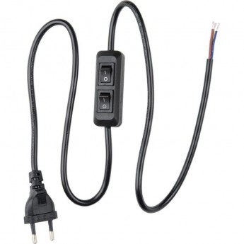 Сетевой шнур с вилкой и с двухклавишным выключателем UNIEL UCX-C90/02A-100 BLACK Сетевой шнур с вилкой и с двухклавишным выключателем UNIEL UCX-C90/02A-100 BLACK