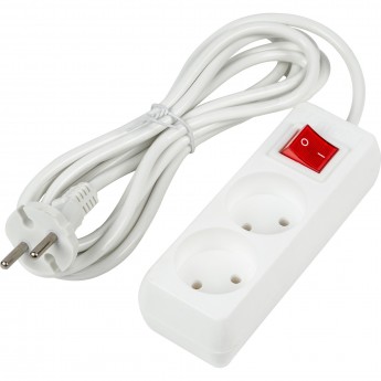 Удлинитель UNIEL S-CU2-3B WHITE серии Ultra, шнур 3м., 2 гнезда, 10A, б/з Удлинитель UNIEL S-CU2-3B WHITE серии Ultra, шнур 3м., 2 гнезда, 10A, б/з
