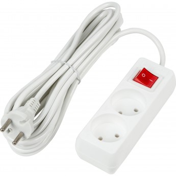 Удлинитель UNIEL S-CU2-5B WHITE серии Ultra, шнур 5м., 2 гнезда, 10A, б/з Удлинитель UNIEL S-CU2-5B WHITE серии Ultra, шнур 5м., 2 гнезда, 10A, б/з