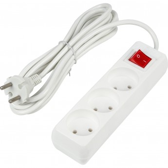 Удлинитель UNIEL S-CU3-3B WHITE серии Ultra, шнур 3м., 3 гнезда, 10A, б/з Удлинитель UNIEL S-CU3-3B WHITE серии Ultra, шнур 3м., 3 гнезда, 10A, б/з