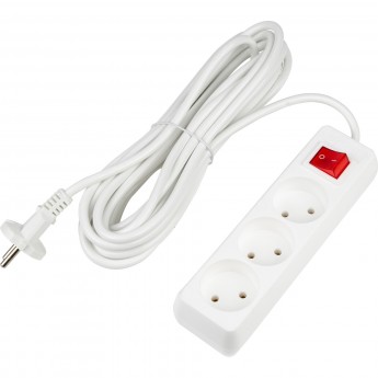 Удлинитель UNIEL S-CU3-7B WHITE серии Ultra, шнур 7м., 3 гнезда, 10A, б/з Удлинитель UNIEL S-CU3-7B WHITE серии Ultra, шнур 7м., 3 гнезда, 10A, б/з