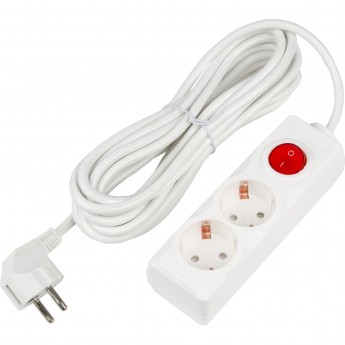 Удлинитель UNIEL S-GCU2-5B WHITE серии Ultra, шнур 5м., 2 гнезда, 16A, с/з Удлинитель UNIEL S-GCU2-5B WHITE серии Ultra, шнур 5м., 2 гнезда, 16A, с/з