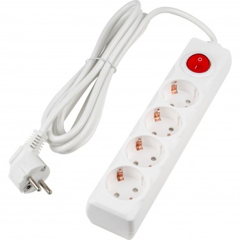 Удлинитель UNIEL S-GCU4-3B WHITE серии Ultra, шнур 3м., 4 гнезда, 16A, с/з