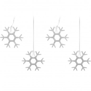 Занавес светодиодный UNIEL ULD-E1503-036/DTA BLUE IP20 SNOWFLAKES-1 фигурный "Снежинки-1", 1,5х0,3м. 6 подвесов. 36 светодиодов